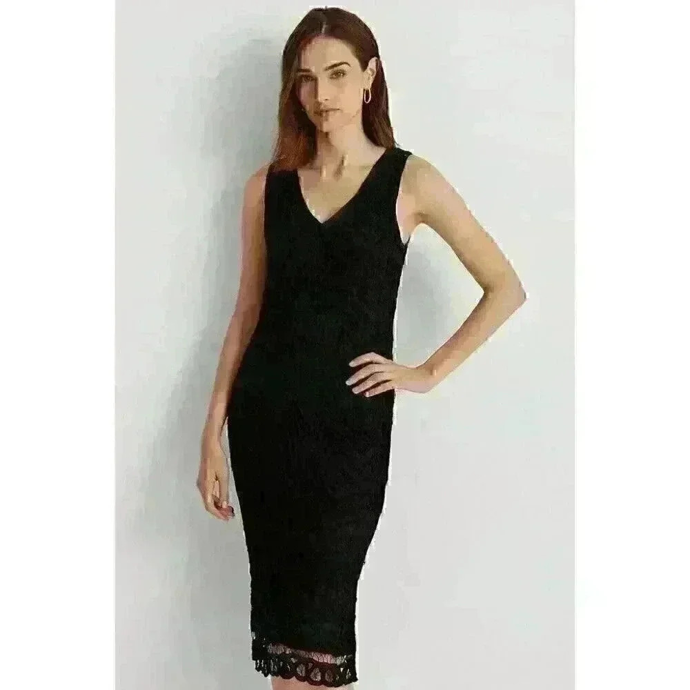 NEW! Lauren Ralph Lauren Women's 10 Battenburg Lace Dress NWT $245 - Picture 3 of 5